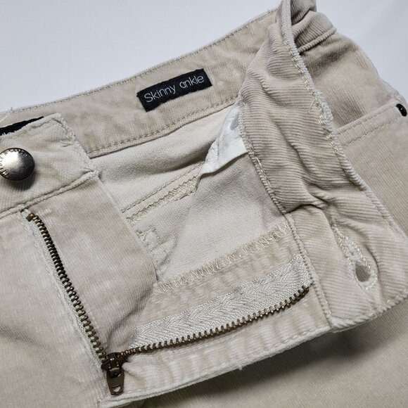 Needle & Cloth Womens Corduroy Pants Size 12 Skinny Ankle Stretch Cream - Picture 8 of 15